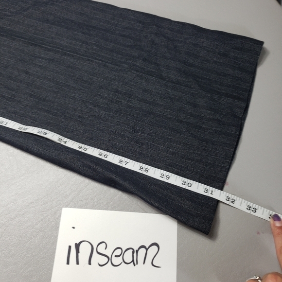 Dots gray and white pin stripe flare leg dress pants juniors size 3/4 - Picture 12 of 13